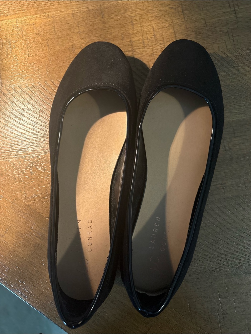 LC Lauren Conrad Black Classic Round-Toe Flats